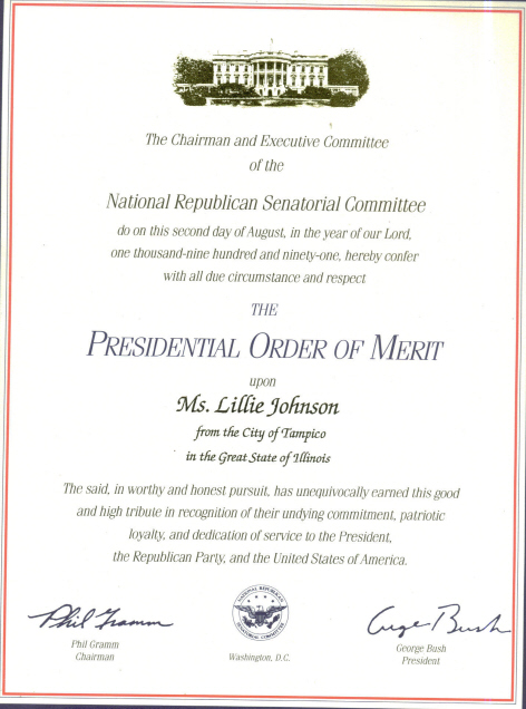 Presidential Order of Merit - Lillie Johnson